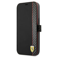 Заредете изображение във визуализатора на галерията – Ferrari FESAXFLBKP13SBK iPhone 13 mini 5,4" czarny/black book On Track Carbon Stripe - TopMag
