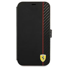 Заредете изображение във визуализатора на галерията – Ferrari FESAXFLBKP13SBK iPhone 13 mini 5,4" czarny/black book On Track Carbon Stripe - TopMag
