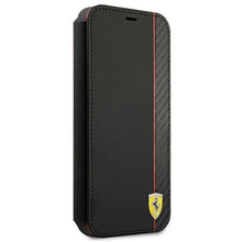Заредете изображение във визуализатора на галерията – Ferrari FESAXFLBKP13SBK iPhone 13 mini 5,4" czarny/black book On Track Carbon Stripe - TopMag
