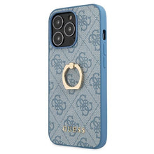 Заредете изображение във визуализатора на галерията – Guess GUHCP13L4GMRBL iPhone 13 Pro / 13 6,1" niebieski/blue hardcase 4G with ring stand - TopMag
