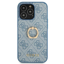 Заредете изображение във визуализатора на галерията – Guess GUHCP13L4GMRBL iPhone 13 Pro / 13 6,1" niebieski/blue hardcase 4G with ring stand - TopMag

