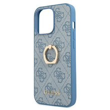 Заредете изображение във визуализатора на галерията – Guess GUHCP13L4GMRBL iPhone 13 Pro / 13 6,1" niebieski/blue hardcase 4G with ring stand - TopMag
