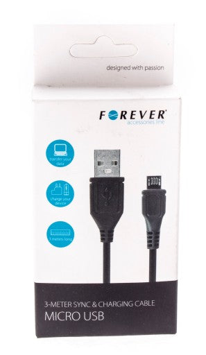 КАБЕЛ MICRO USB 3 МЕТРА FOREVER - TopMag