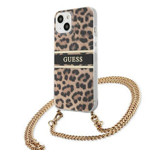 Заредете изображение във визуализатора на галерията – Guess GUHCP13SKBCLE iPhone 13 mini 5,4&quot; Leopard hardcase Gold Strap - TopMag
