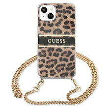 Заредете изображение във визуализатора на галерията – Guess GUHCP13SKBCLE iPhone 13 mini 5,4&quot; Leopard hardcase Gold Strap - TopMag
