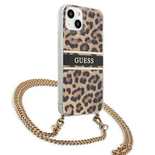 Заредете изображение във визуализатора на галерията – Guess GUHCP13SKBCLE iPhone 13 mini 5,4&quot; Leopard hardcase Gold Strap - TopMag
