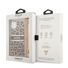 Заредете изображение във визуализатора на галерията – Guess GUHCP13SKBCLE iPhone 13 mini 5,4&quot; Leopard hardcase Gold Strap - TopMag
