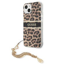 Заредете изображение във визуализатора на галерията – Guess GUHCP13SKBSLEO iPhone 13 mini 5,4" Leopard hardcase Gold Chain - TopMag
