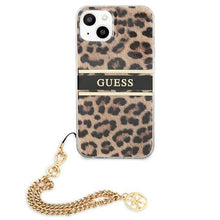 Заредете изображение във визуализатора на галерията – Guess GUHCP13SKBSLEO iPhone 13 mini 5,4" Leopard hardcase Gold Chain - TopMag
