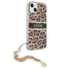 Заредете изображение във визуализатора на галерията – Guess GUHCP13SKBSLEO iPhone 13 mini 5,4" Leopard hardcase Gold Chain - TopMag
