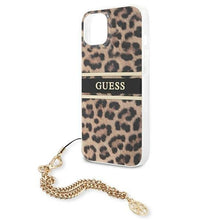 Заредете изображение във визуализатора на галерията – Guess GUHCP13SKBSLEO iPhone 13 mini 5,4" Leopard hardcase Gold Chain - TopMag
