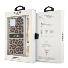 Заредете изображение във визуализатора на галерията – Guess GUHCP13SKBSLEO iPhone 13 mini 5,4" Leopard hardcase Gold Chain - TopMag
