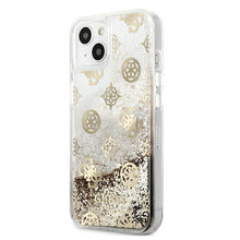 Заредете изображение във визуализатора на галерията – Guess GUHCP13SLGPEGO iPhone 13 mini 5,4" złoty/gold hardcase Peony Liquid Glitter - TopMag
