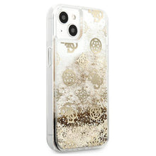 Заредете изображение във визуализатора на галерията – Guess GUHCP13SLGPEGO iPhone 13 mini 5,4" złoty/gold hardcase Peony Liquid Glitter - TopMag
