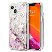 Заредете изображение във визуализатора на галерията – Guess GUHCP13SLGPEPI iPhone 13 mini 5,4" różowy/pink hardcase Peony Liquid Glitter - TopMag
