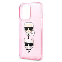 Заредете изображение във визуализатора на галерията – Karl Lagerfeld KLHCP13LKCTUGLP iPhone 13 Pro / 13 6,1" różowy/pink hardcase Glitter Karl`s &amp; Choupette - TopMag
