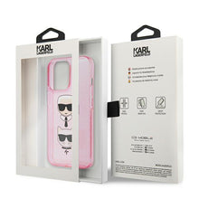 Заредете изображение във визуализатора на галерията – Karl Lagerfeld KLHCP13LKCTUGLP iPhone 13 Pro / 13 6,1" różowy/pink hardcase Glitter Karl`s &amp; Choupette - TopMag
