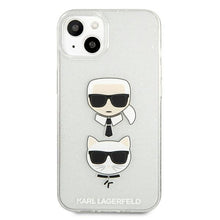 Заредете изображение във визуализатора на галерията – Karl Lagerfeld KLHCP13MKCTUGLS iPhone 13 6,1&quot; srebrny/silver hardcase Glitter Karl`s &amp; Choupette - TopMag
