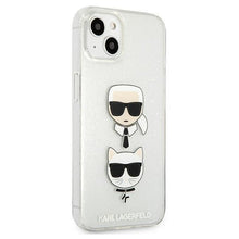 Заредете изображение във визуализатора на галерията – Karl Lagerfeld KLHCP13MKCTUGLS iPhone 13 6,1&quot; srebrny/silver hardcase Glitter Karl`s &amp; Choupette - TopMag
