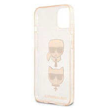 Заредете изображение във визуализатора на галерията – Karl Lagerfeld KLHCP13SKCTUGLGO iPhone 13 mini 5,4" złoty/gold hardcase Glitter Karl`s &amp; Choupette - TopMag
