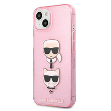 Заредете изображение във визуализатора на галерията – Karl Lagerfeld KLHCP13SKCTUGLP iPhone 13 mini 5,4" różowy/pink hardcase Glitter Karl`s &amp; Choupette - TopMag

