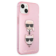 Заредете изображение във визуализатора на галерията – Karl Lagerfeld KLHCP13SKCTUGLP iPhone 13 mini 5,4" różowy/pink hardcase Glitter Karl`s &amp; Choupette - TopMag
