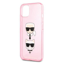 Заредете изображение във визуализатора на галерията – Karl Lagerfeld KLHCP13SKCTUGLP iPhone 13 mini 5,4" różowy/pink hardcase Glitter Karl`s &amp; Choupette - TopMag
