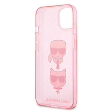 Заредете изображение във визуализатора на галерията – Karl Lagerfeld KLHCP13SKCTUGLP iPhone 13 mini 5,4" różowy/pink hardcase Glitter Karl`s &amp; Choupette - TopMag
