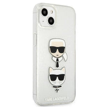 Заредете изображение във визуализатора на галерията – Karl Lagerfeld KLHCP13SKCTUGLS iPhone 13 mini 5,4" srebrny/silver hardcase Glitter Karl`s &amp; Choupette - TopMag
