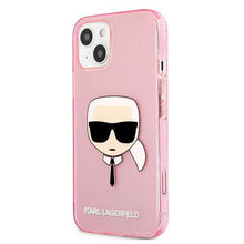 Заредете изображение във визуализатора на галерията – Karl Lagerfeld KLHCP13SKHTUGLP iPhone 13 mini 5,4" różowy/pink hardcase Glitter Karl`s Head - TopMag
