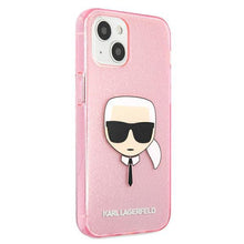 Заредете изображение във визуализатора на галерията – Karl Lagerfeld KLHCP13SKHTUGLP iPhone 13 mini 5,4" różowy/pink hardcase Glitter Karl`s Head - TopMag
