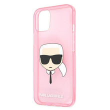 Заредете изображение във визуализатора на галерията – Karl Lagerfeld KLHCP13SKHTUGLP iPhone 13 mini 5,4" różowy/pink hardcase Glitter Karl`s Head - TopMag
