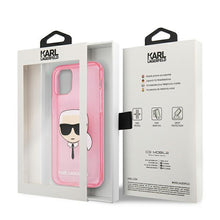 Заредете изображение във визуализатора на галерията – Karl Lagerfeld KLHCP13SKHTUGLP iPhone 13 mini 5,4" różowy/pink hardcase Glitter Karl`s Head - TopMag
