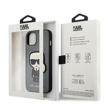 Заредете изображение във визуализатора на галерията – Karl Lagerfeld KLHCP13SOKPGiPhone 13 mini 5,4" srebrny/silver hardcase Saffiano Ikonik Karl`s Patch - TopMag
