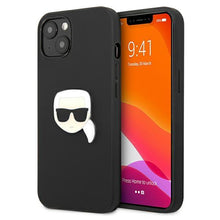 Заредете изображение във визуализатора на галерията – Karl Lagerfeld KLHCP13SPKMK iPhone 13 mini 5,4" czarny/black hardcase Leather Ikonik Karl`s Head Metal - TopMag
