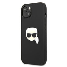 Заредете изображение във визуализатора на галерията – Karl Lagerfeld KLHCP13SPKMK iPhone 13 mini 5,4" czarny/black hardcase Leather Ikonik Karl`s Head Metal - TopMag

