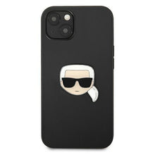 Заредете изображение във визуализатора на галерията – Karl Lagerfeld KLHCP13SPKMK iPhone 13 mini 5,4" czarny/black hardcase Leather Ikonik Karl`s Head Metal - TopMag
