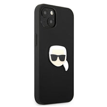 Заредете изображение във визуализатора на галерията – Karl Lagerfeld KLHCP13SPKMK iPhone 13 mini 5,4" czarny/black hardcase Leather Ikonik Karl`s Head Metal - TopMag

