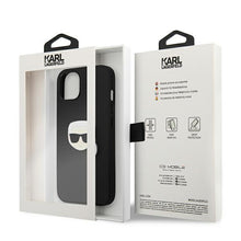 Заредете изображение във визуализатора на галерията – Karl Lagerfeld KLHCP13SPKMK iPhone 13 mini 5,4" czarny/black hardcase Leather Ikonik Karl`s Head Metal - TopMag
