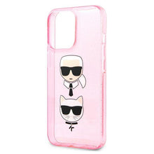 Заредете изображение във визуализатора на галерията – Karl Lagerfeld KLHCP13XKCTUGLP iPhone 13 Pro Max 6,7 &quot;pink / pink hardcase Glitter Karl`s &amp; Choupette - TopMag
