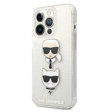 Заредете изображение във визуализатора на галерията – Karl Lagerfeld KLHCP13XKCTUGLS iPhone 13 Pro Max 6,7" srebrny/silver hardcase Glitter Karl`s &amp; Choupette - TopMag
