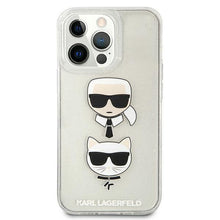 Заредете изображение във визуализатора на галерията – Karl Lagerfeld KLHCP13XKCTUGLS iPhone 13 Pro Max 6,7" srebrny/silver hardcase Glitter Karl`s &amp; Choupette - TopMag

