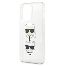 Заредете изображение във визуализатора на галерията – Karl Lagerfeld KLHCP13XKCTUGLS iPhone 13 Pro Max 6,7" srebrny/silver hardcase Glitter Karl`s &amp; Choupette - TopMag
