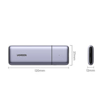 Заредете изображение във визуализатора на галерията – Ugreen housing M.2 NVMe / M.2 SATA SSD SSD USB 3.2 Gen 2 (10Gbps) gray + cable USB - USB Type C 0.5m + USB Type C - USB Type C 0.5m (CM389) cable - TopMag
