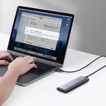 Заредете изображение във визуализатора на галерията – Ugreen housing M.2 NVMe / M.2 SATA SSD SSD USB 3.2 Gen 2 (10Gbps) gray + cable USB - USB Type C 0.5m + USB Type C - USB Type C 0.5m (CM389) cable - TopMag
