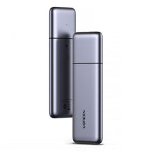 Заредете изображение във визуализатора на галерията – Ugreen housing M.2 NVMe / M.2 SATA SSD SSD USB 3.2 Gen 2 (10Gbps) gray + cable USB - USB Type C 0.5m + USB Type C - USB Type C 0.5m (CM389) cable - TopMag
