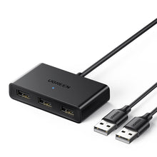 Заредете изображение във визуализатора на галерията – Ugreen switch adapter switch box USB 2 inputs - 3 outputs black (CM409) - TopMag
