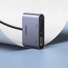 Заредете изображение във визуализатора на галерията – Ugreen USB converter adapter - HDMI 1.3 (1920 x 1080 @ 60Hz) + VGA 1.2 (1920 x 1080 @ 60Hz) gray (CM449) - TopMag
