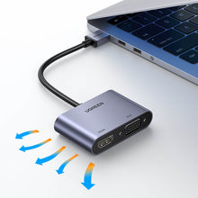 Заредете изображение във визуализатора на галерията – Ugreen USB converter adapter - HDMI 1.3 (1920 x 1080 @ 60Hz) + VGA 1.2 (1920 x 1080 @ 60Hz) gray (CM449) - TopMag
