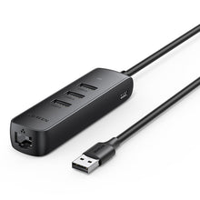 Заредете изображение във визуализатора на галерията – Ugreen adapter USB Type C - Ethernet RJ45 / 3 x USB black adapter (CM416) - TopMag
